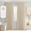 MIULEE Cream Beige Back Tab Light Blocking Curtains 80 Inch Length 2 Panels Set by MIULEE