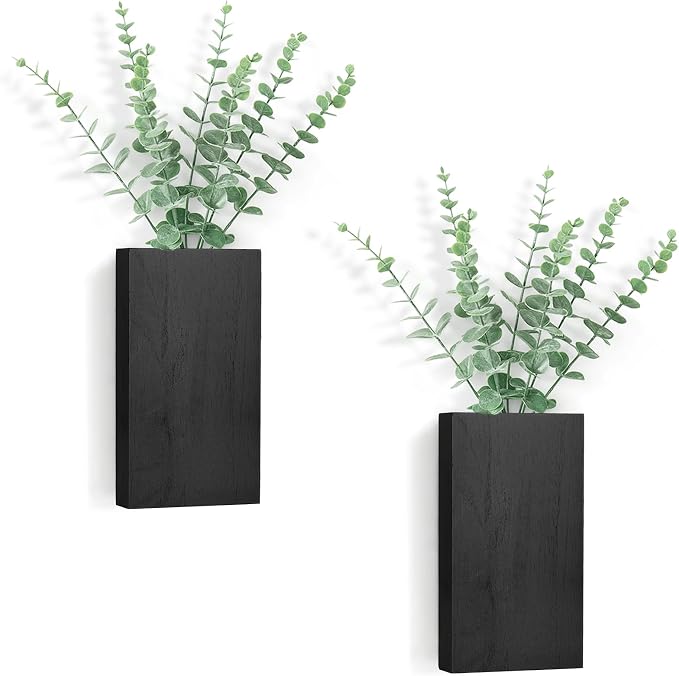 Dahey 2 Pack Wood Wall Planter Vase by Dahey