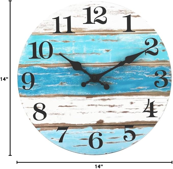CHYLIN Nautical 14 Inch Wall Clock, Silent Sweep Movement, Good Gift - Image 10
