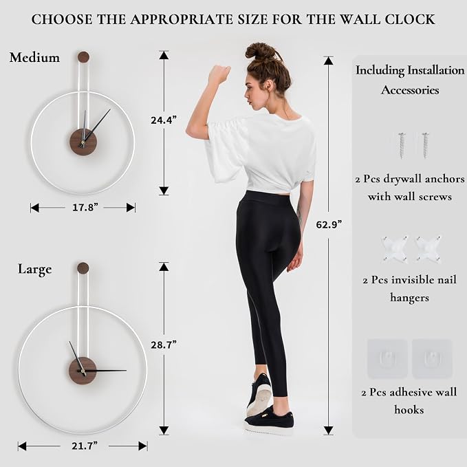 DRELIFAM Modern Wall Clock Large Wall Clocks - Image 6