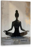GELDSTEI Framed Zen Wall Art, Modern Yoga Girl Canvas Painting, Tranquil by Unknown