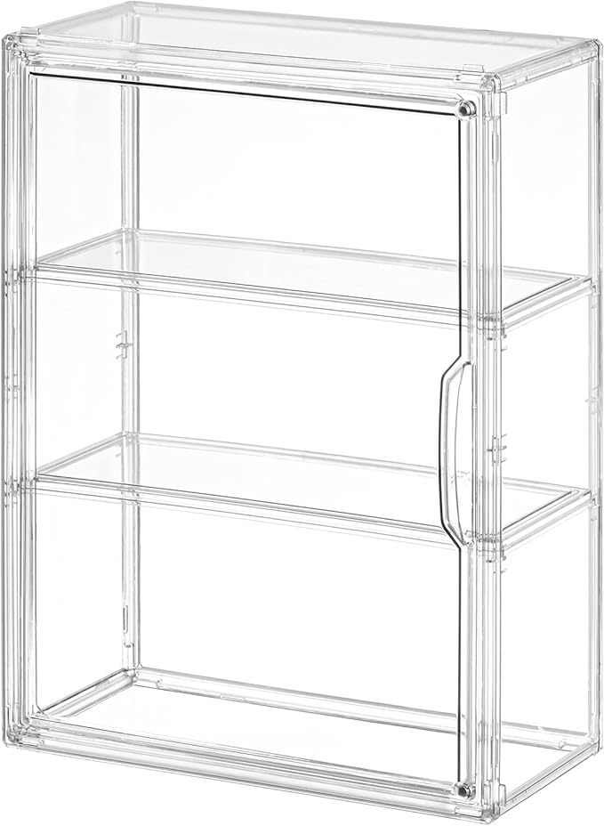 4 Pack 3 Tier Clear Display Case by VGLXTRNTforstoragesolutions