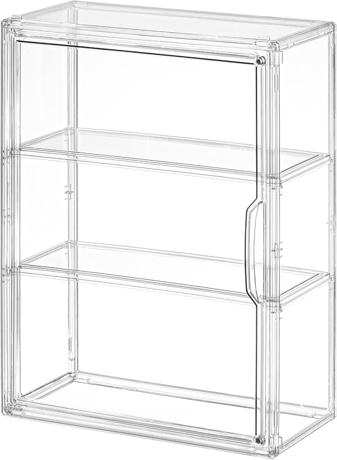 3 Tier Clear Display Case for Figures, Wall-Mounted Acrylic Storage Organizer by VGLXTRNTforstoragesolutions