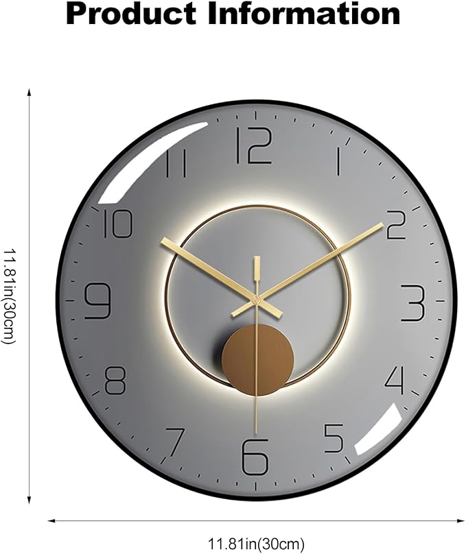 Ergocar Art Deco Silent Wall Clock - Image 7