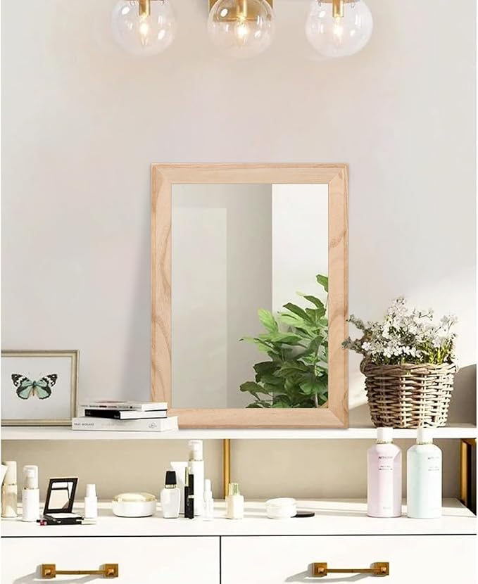 AAZZKANG Rustic Mirrors for Wall Rectangle Wood Frame Mirror Decorative for - Image 4