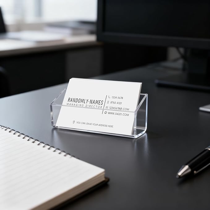 4 Pack Acrylic Business Card Holder, Wall Mount Name Card Holder, Office - Image 8