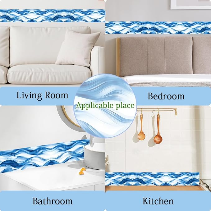 Ocean Wave Border Wallpaper Border Peel and Stick 196.9 x 3.9 Inch Ocean Waves - Image 6