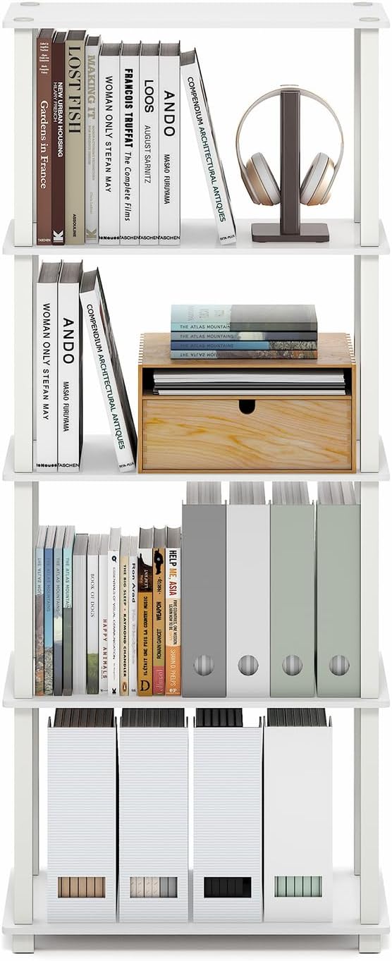 Furinno Turn-S-Tube Book Shelf, 5-Tier Toolless Storage Shelves - Image 6
