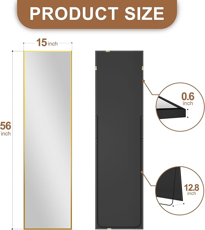 Delma Full Length Mirror, Large Floor Mirror - Image 7
