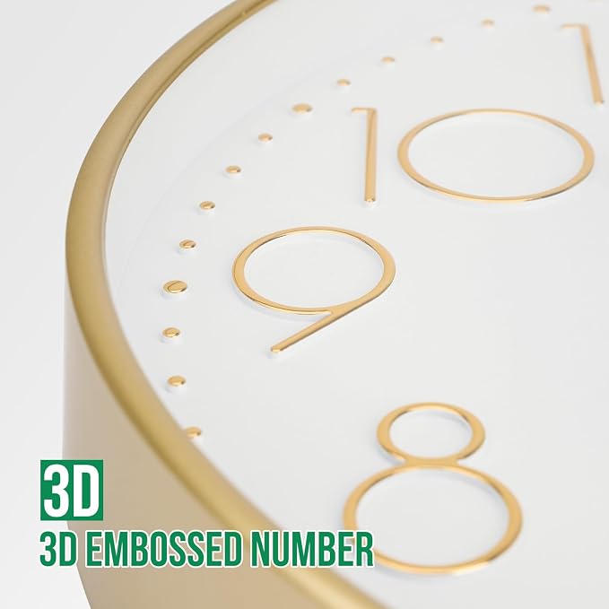 Wall Clock 10 Inch Non-Ticking Silent Modern Simple Style Round Decor Clock - Image 6