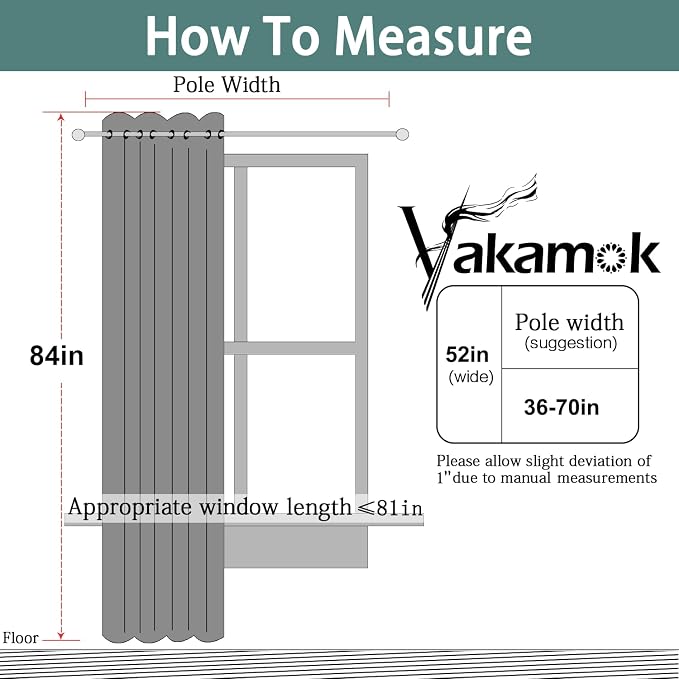 Yakamok 100% Blackout Curtains 84 Inches Long, 2 Thick Layers Heat and Full - Image 8