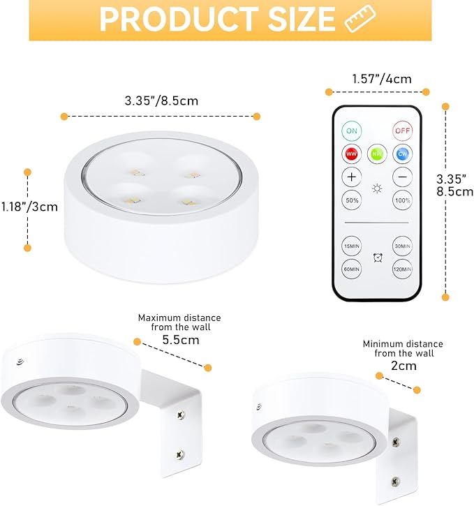 4-Pack Battery Picture Lights, Remote Painting Light - Image 6