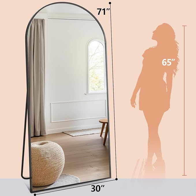 Prywot Arched Full Length Mirror, Modern Full Body Mirrors - Image 7