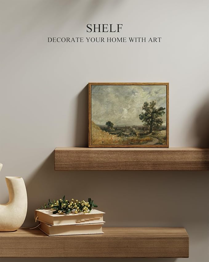 InSimSea Framed Canvas Wall Art, Vintage Landscape Painting, Rustic Nature - Image 2