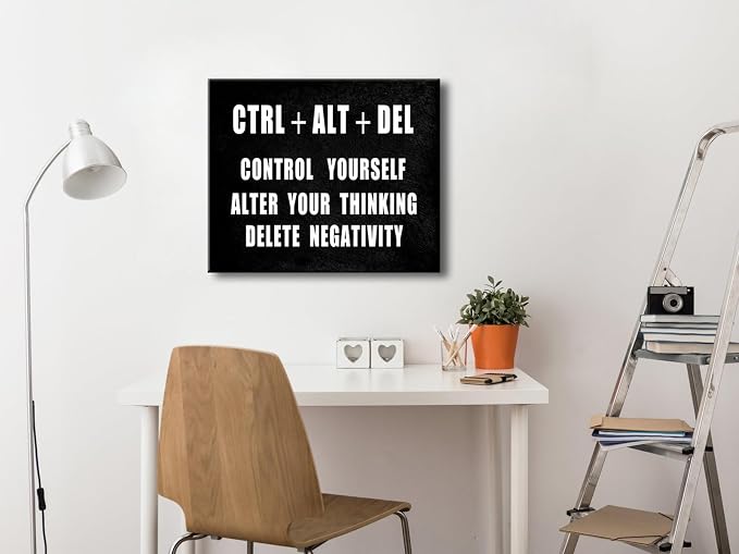 Pyradecor Motivational CTRL+ALT+DEL Classroom Positive Quotes Inspirational - Image 2