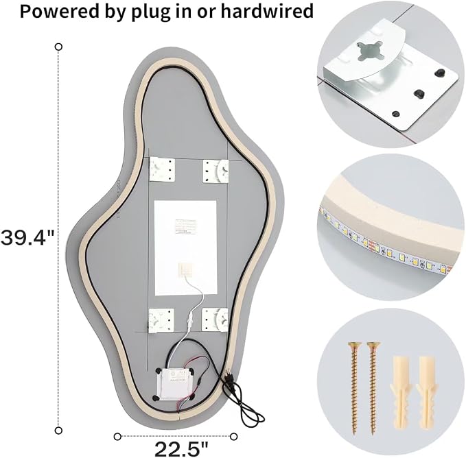 Modern Irregular LED Bathroom Mirror - Image 6