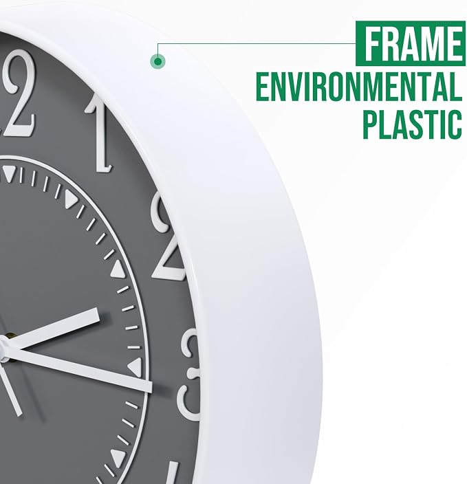 Wall Clock Modern Non-Ticking Battery Operated Silent Wall Clocks Simple Style - Image 4