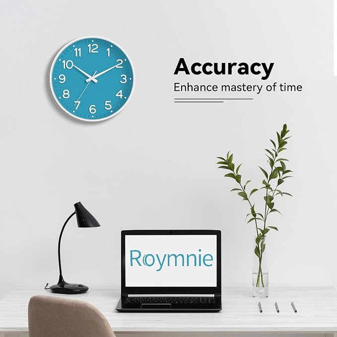 Roymnie Wall Clock 12 Inch Silent Wall Clocks Battery Operated-Modern Non - Image 7