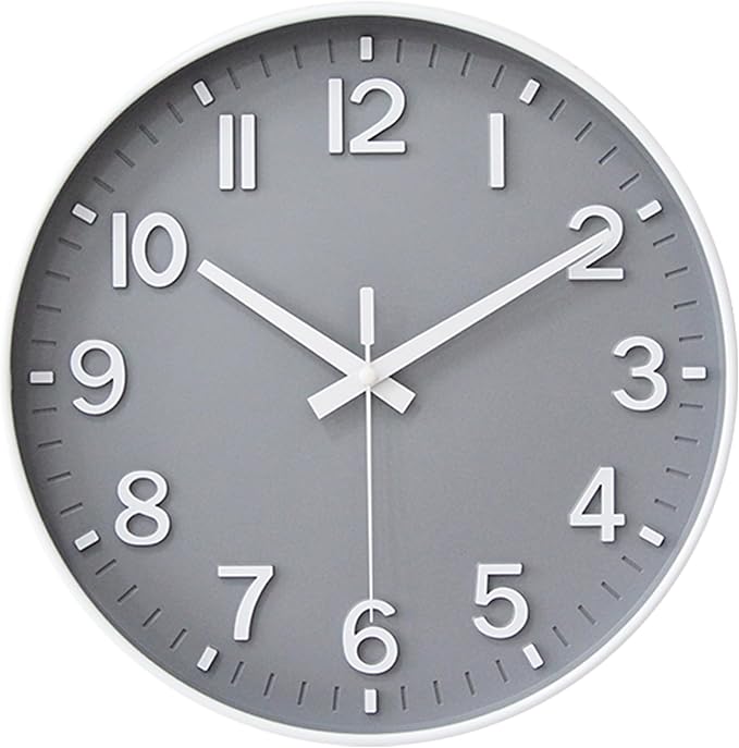HZDHCLH Wall Clocks Battery Operated, Wall Clock Gray, 12 inch Wall Clock by HZDHCLH