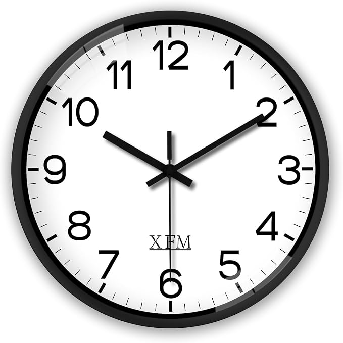 XFM Wall Clock Black Silent Wall Clocks Battery Operated 14 Inch Modern Non by XFMWallClock