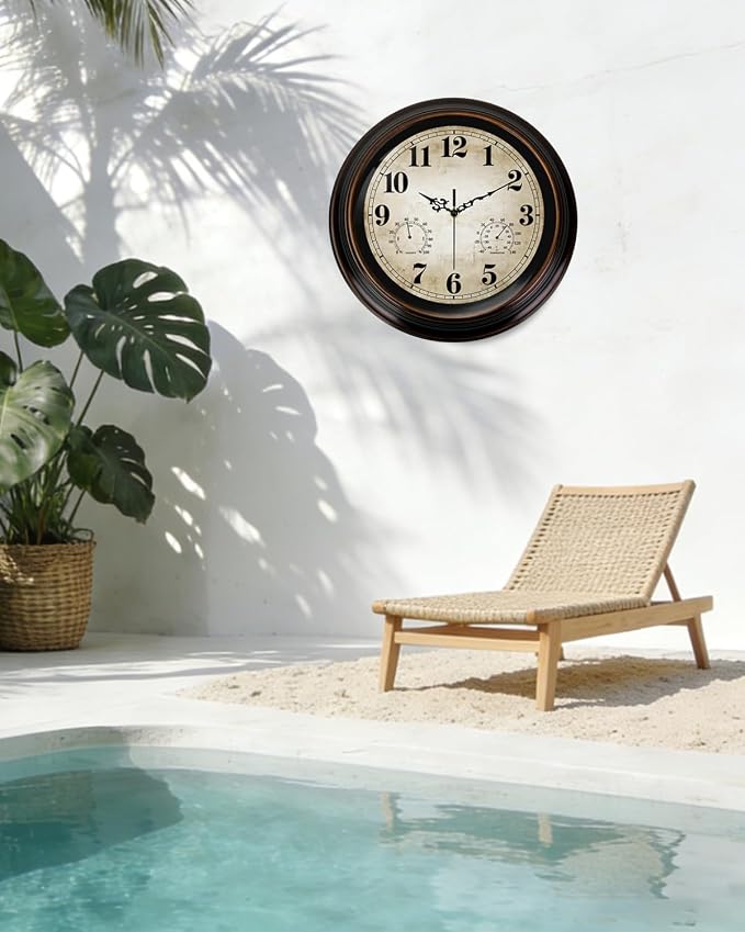 Vintage Wall Clock 16 Inch Quartz Silent Non-Ticking Analog Clock - Image 9