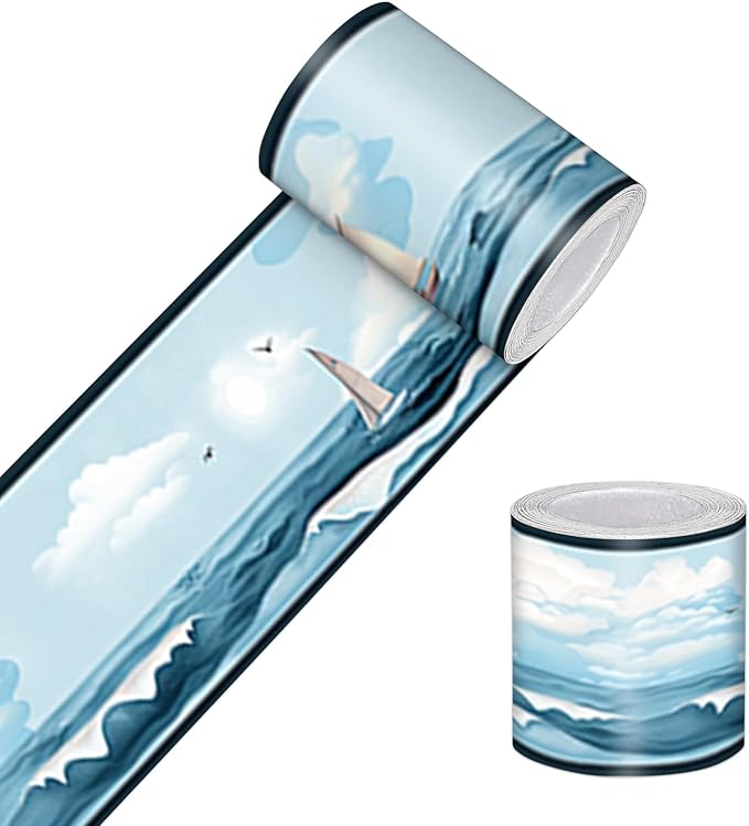 HOMETITUTE Wallpaper Border Peel and Stick Nautical Wall Trim Self Adhesive by HOMETITUTE