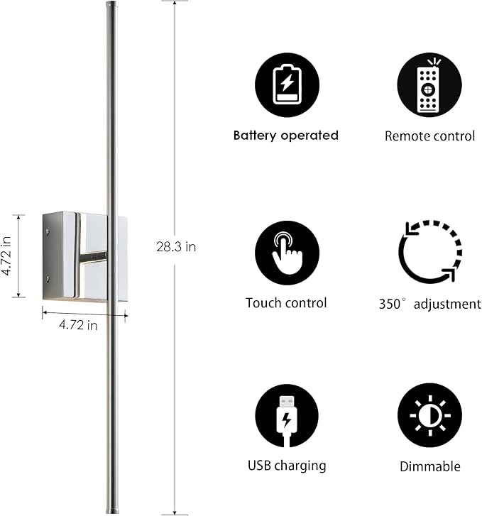KARTOOSH Battery Operated Wall Sconces - Image 5