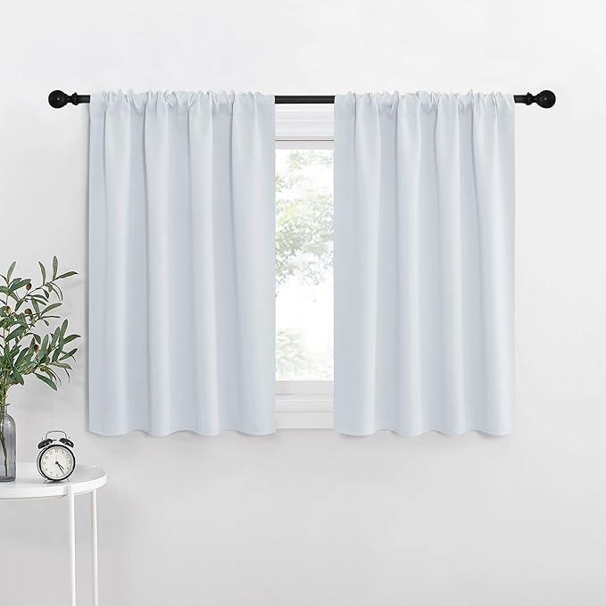 NICETOWN Greyish White Window Curtain Panels, RV Bunk Curtains, Thermal by NICETOWN