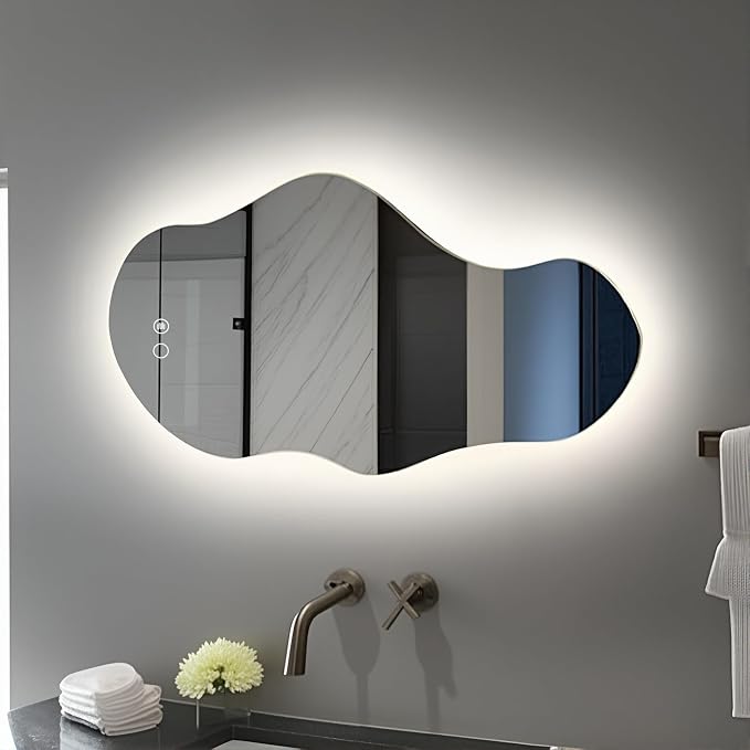 Modern Irregular LED Bathroom Mirror - Image 5
