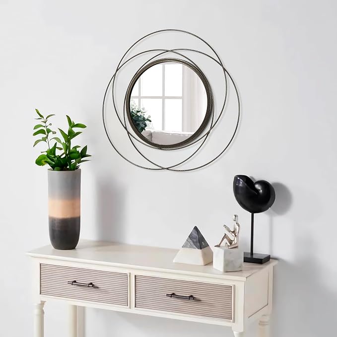 Circle Mirror Wall Decorative Metal Mirror Art Small Round Wall-Mounted Mirror - Image 5