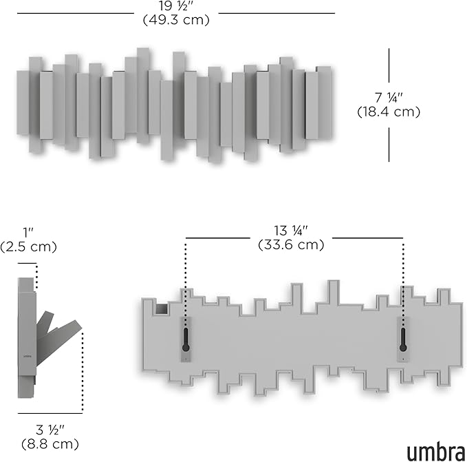 Umbra Sticks Wall-Mounted Coat Rack Rail Hook - Image 3
