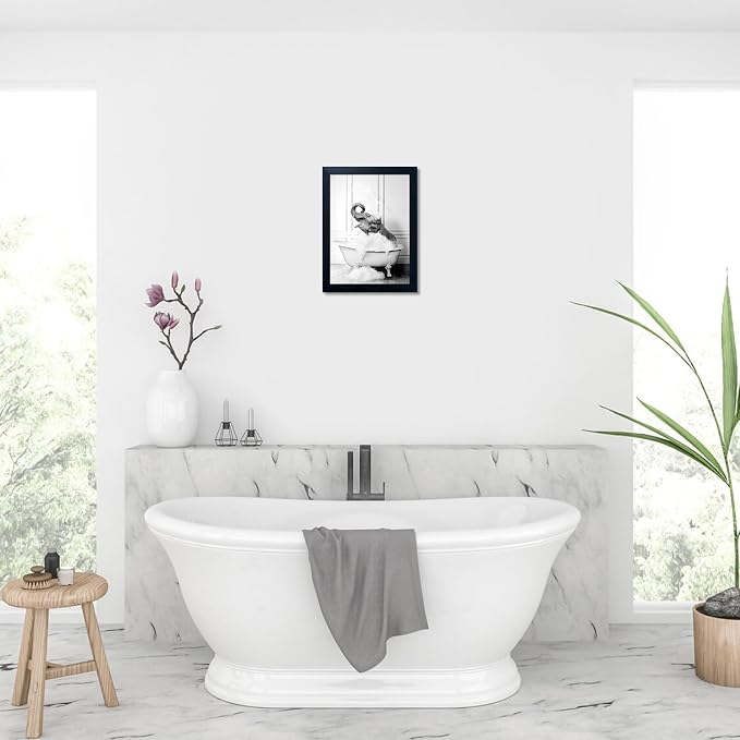 Framed Bathroom Decor Wall Art Elephant in Bathtub Pictures Wall Decor Funny - Image 8