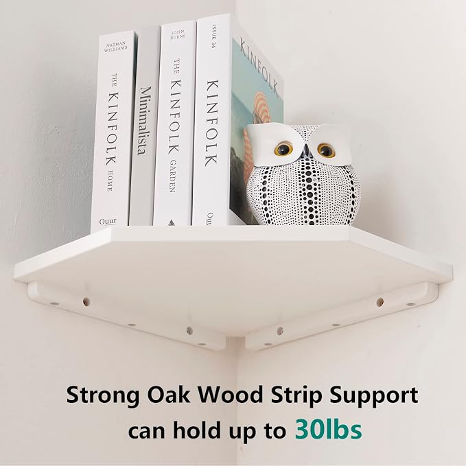 Corner Floating Shelves, Solid Oak Wood Floating Shelves Wall Mount Shelf - Image 4