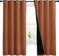 NICETOWN Burnt Orange 100% Blackout Lined Curtains, 2 Thick Layers Completely by NICETOWN