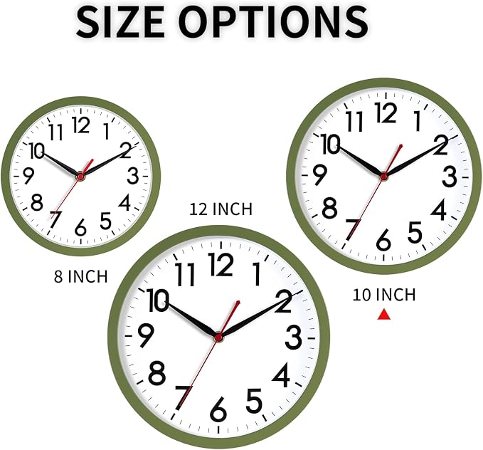 AKCISOT Wall Clock 10 Inch Silent Non-Ticking Modern Clocks Battery Operated - Image 2