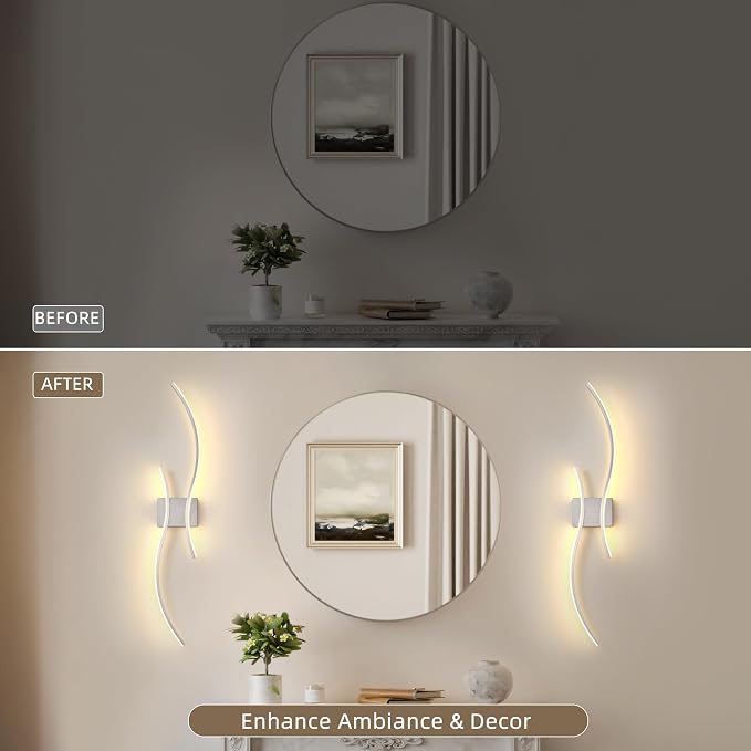 Battery Operated Wall Sconce Set of 2, Dimmable Modern LED Rechargeable Wall - Image 6