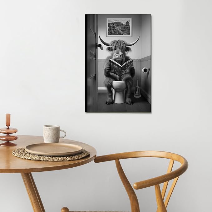 DIHSIEG Inspirational Canvas Wall Art funny bathroom wall art Print Poster - Image 5