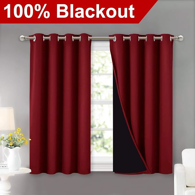 NICETOWN Kitchen Full Blackout Curtain Panels, Super Thick and Soft Insulated - Image 2