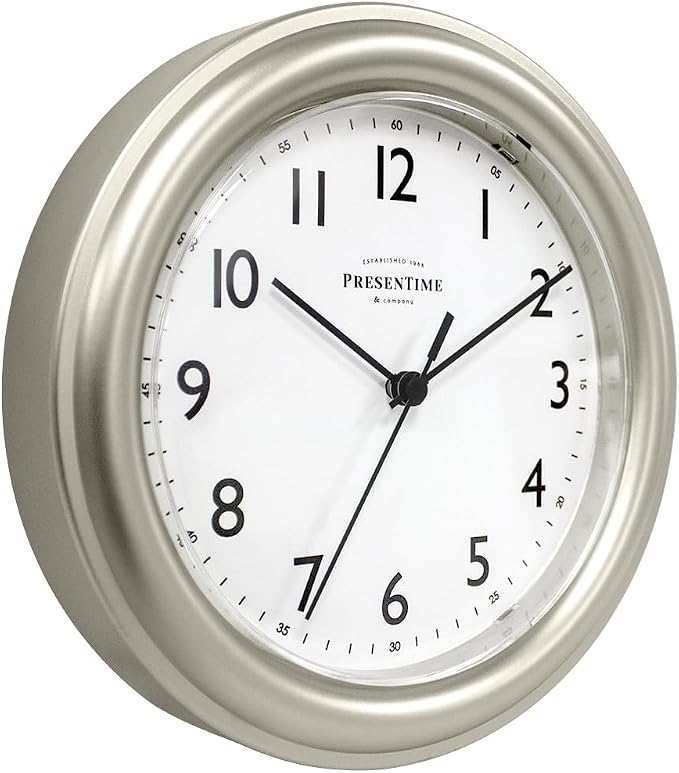 Presentime & Co. 8.5" Modern Farmhouse Essential Wall Clock, Silent Non Ticking - Image 4