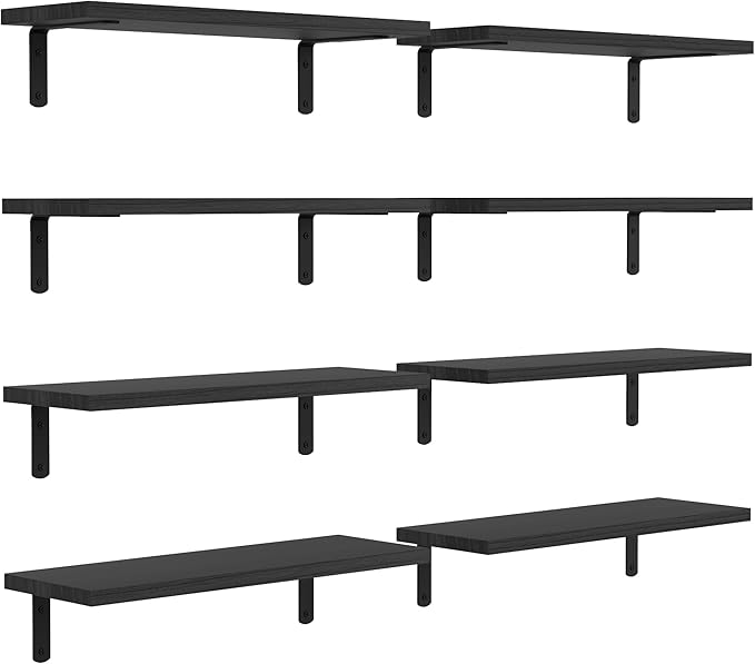 DOLLFIO Floating Shelves, 8 Sets Wooden Floating Shelves by DOLLFIO