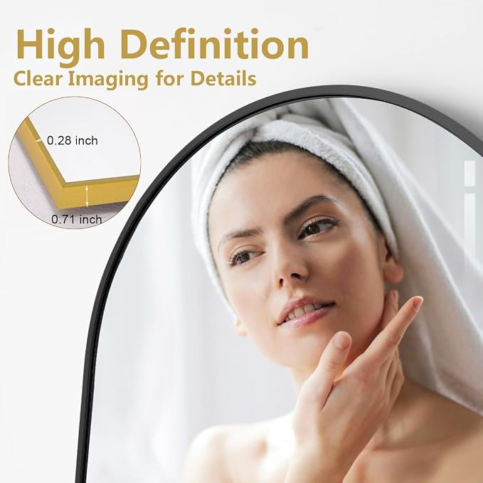 Rowjut Floor Mirror Arched Mirror Full Length 56"X20" Full Length Mirror can be - Image 7