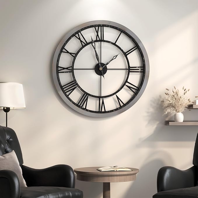 Cuspin Large Wall Clock for Living Room Decor, 30 Inch Round Farmhouse Wall - Image 2