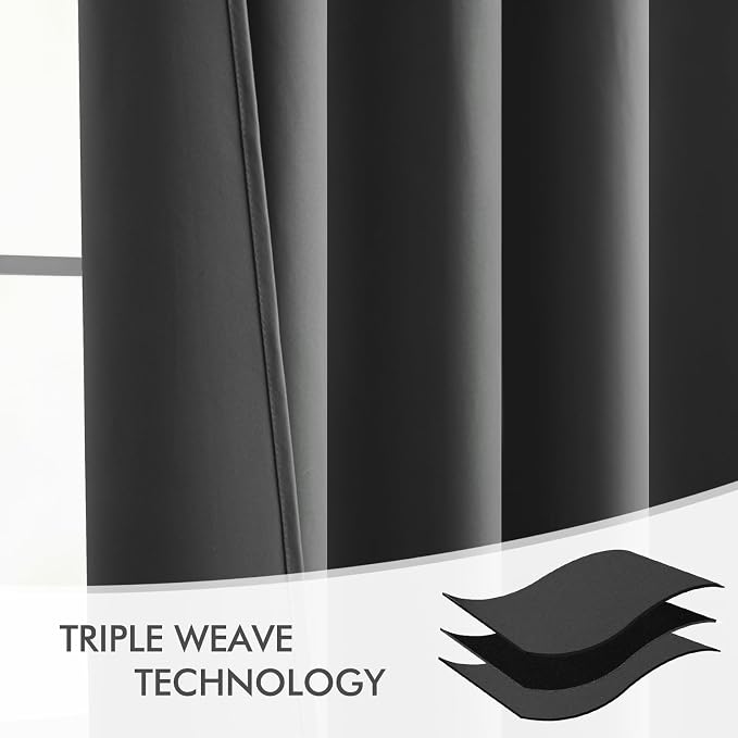 MIULEE Grey Back Tab Blackout Curtains 72 Inch Length 2 Panels Set - Image 7