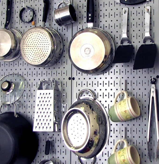 Wall Control 30-P-3232G Gray Metal Pegboard Pack - Image 8