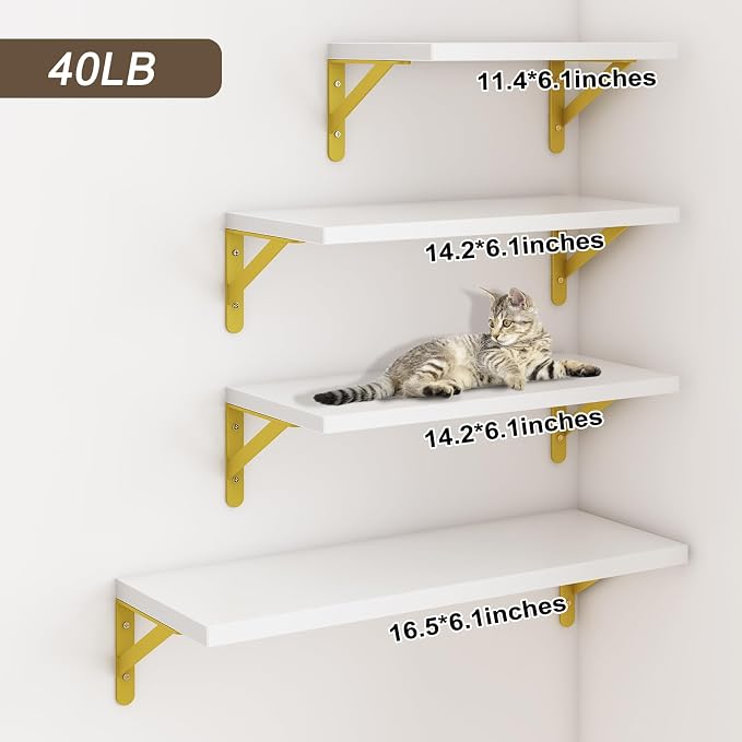 YGEOMER White Shelves for Wall, Different Sizes Wall Floating Shelves for - Image 3