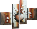 Wieco Art Huge Size Artwork 4 Panels 100% Hand-painted Modern Canvas Wall Art by WiecoArt
