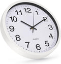 Wall Clock 12 Inch Metal Finish Silent Non Ticking Indoor Clock Round Battery by BAKBRAND