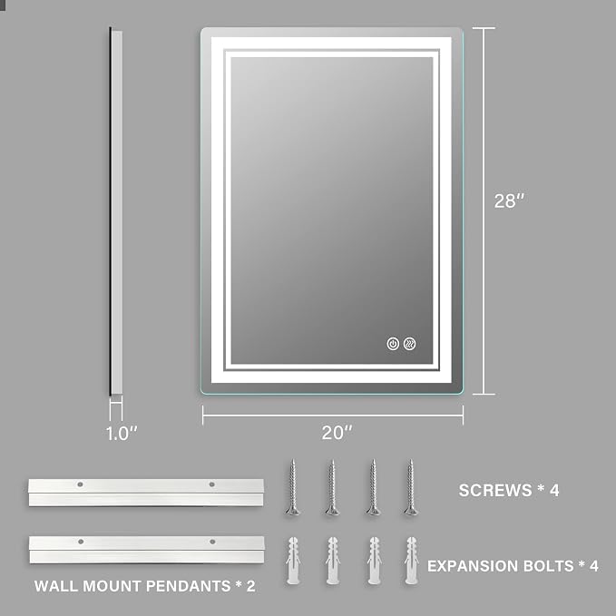 LED Bathroom Mirror 28x20 Inch - Image 8
