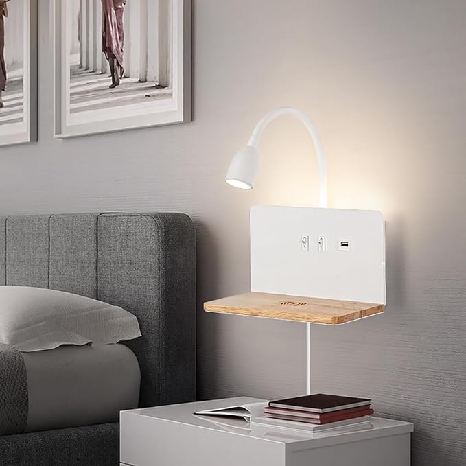 Bedside Wall Sconces with Wireless Charging Station & USB Charging, 3 - Image 5