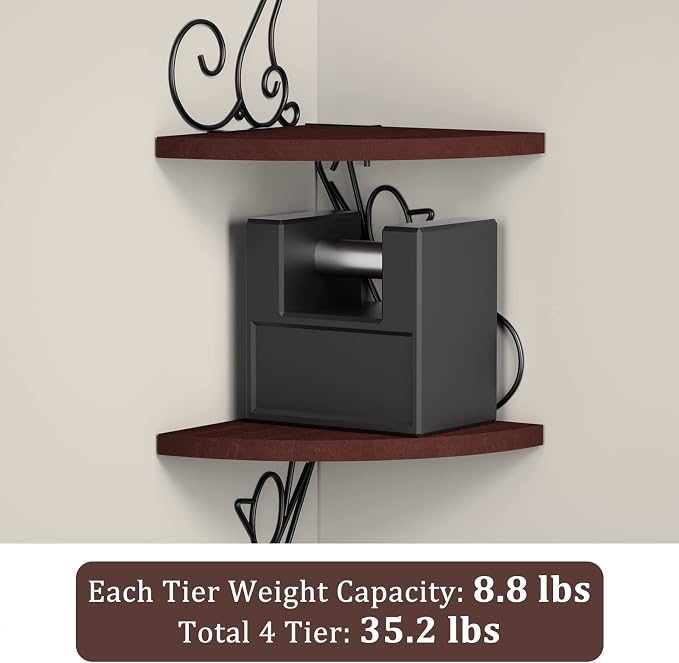 Alsonerbay Corner Shelf Wall Mount, 4 Tier Floating Shelves - Image 8